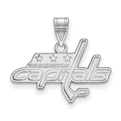 Black Bow Jewelry 14k White Gold Washington Capitals NHL Medium Pendant