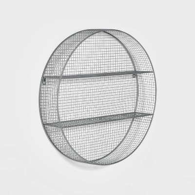 Metal Circle Shelf Pewter - Pillowfort™