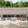 vidaXL 8-Piece Patio Furniture Set - White Sectional Sofa with Cushions - Ideal for Garden, Patio, and Outdoor Use - Modular Design - 2 of 4
