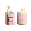 NicBex  1PC/2PCS Round Night Stand with Marble Stickers Top,3 Drawers Nightstand with Metal Handles,Bedside Table for Bedroom,Living Room Furniture - 2 of 4