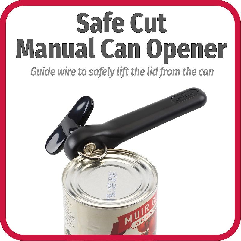 GoodCook Can Opener, Safe Cut Manual Can Opener, no Sharp Can Edges, Black, 2 of 5
