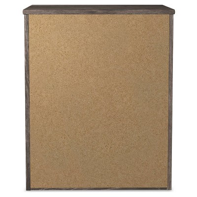 Gray Transitional 2-Drawer Nightstand with Pewter Handles