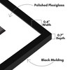 Americanflat 12x12 Picture Frame with Polished Plexiglass - Use as 4x4 Frame with Mat or 12x12 Frame Without Mat - Streamline Collection - Black - 3 of 4