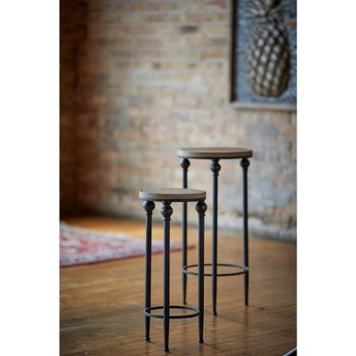 Rustic Charm Wood & Metal Nesting Accent Tables, Set of 2