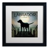 Trademark Fine Art -Ryan Fowler 'Moonrise Black Dog Labrador Lake' Matted Framed Art - 2 of 4