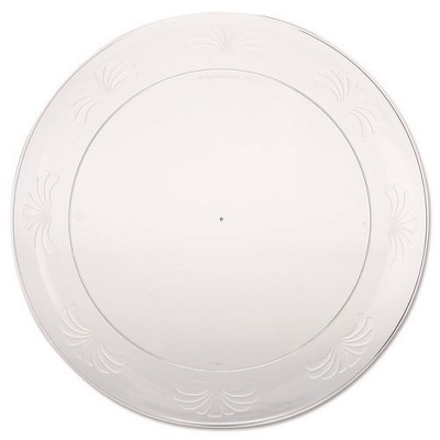 WNA Designerware Plastic Plates, 9" dia, Clear, 10 Pack, 18 Packs/Carton
