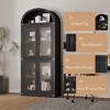 72 Inch High Arched Bookcase with Doors, 4 Tier Display Bookshelf Storage Cabinet for Home Office Living Room - 2 of 4