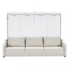 Full/Queen Size Murphy Bed with Folding Sofa, LED Foldable Bed Space Saving Hidden Wall Bed with Built-in Storage Shelves, Beige - ModernLuxe - 4 of 4