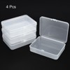 Unique Bargains Plastic Rectangular Storage Case with Hinged Lid 4 Pcs - 3 of 4