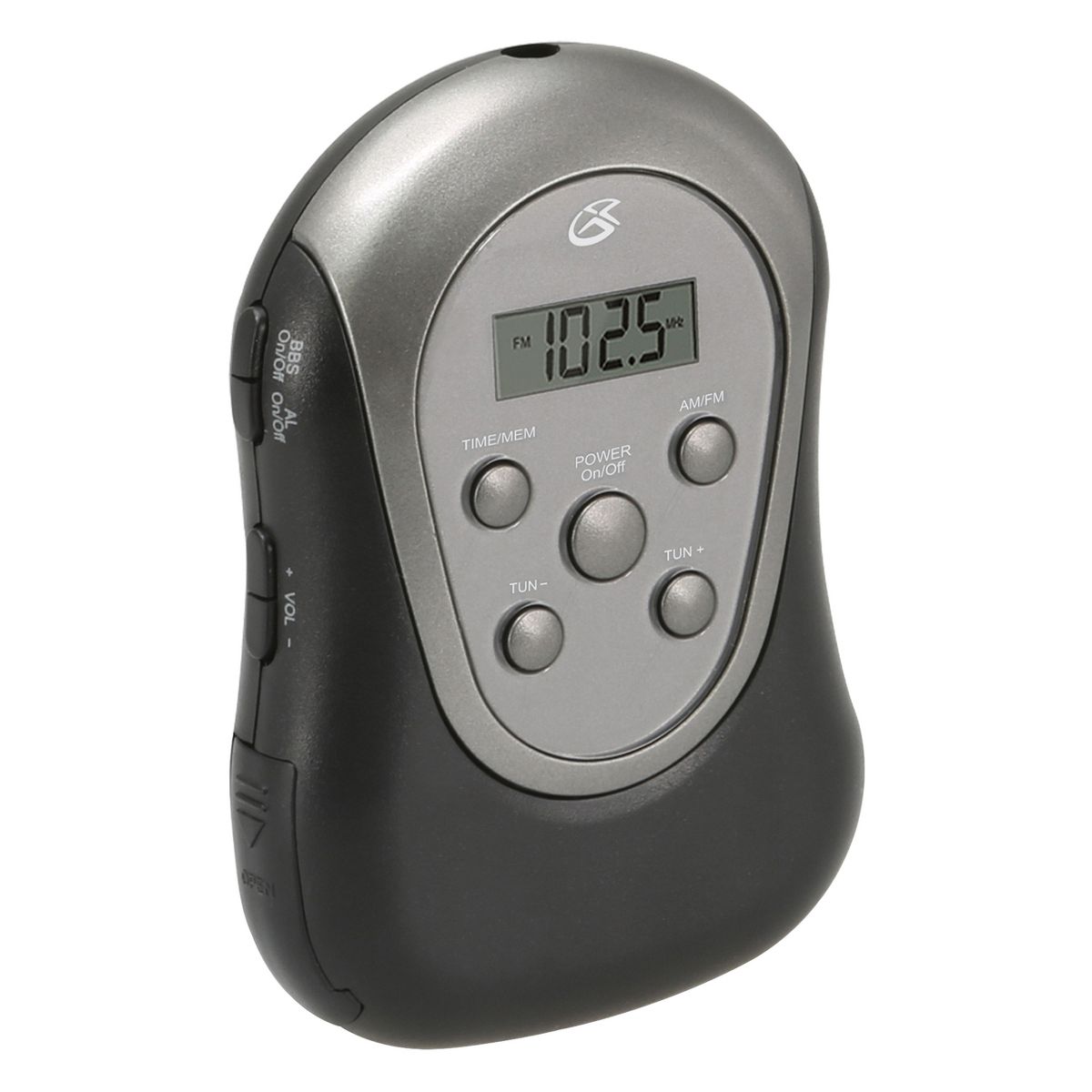 GPX® Portable AM/FM Armband Radio with Earbud Heaphones, Black and Silver, R300S - thumbnail 2