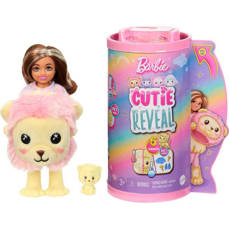 Barbie Chelsea Cutie Reveal Cozy Cute Tees Series Lion Doll, 1 of 7