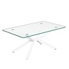 Dolonm 39.37" Rectangular Tempered Glass Coffee Table with Metal Legs, Modern Living Room Table - 2 of 4