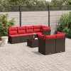 vidaXL 8 Piece Patio Sofa Set with Cushions Brown Poly Rattan - 2 of 4