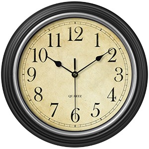 REGALWOVEN Rustic Style Battery Operated Silent Non-Ticking Wall Clock 12 Inches - 1 of 4