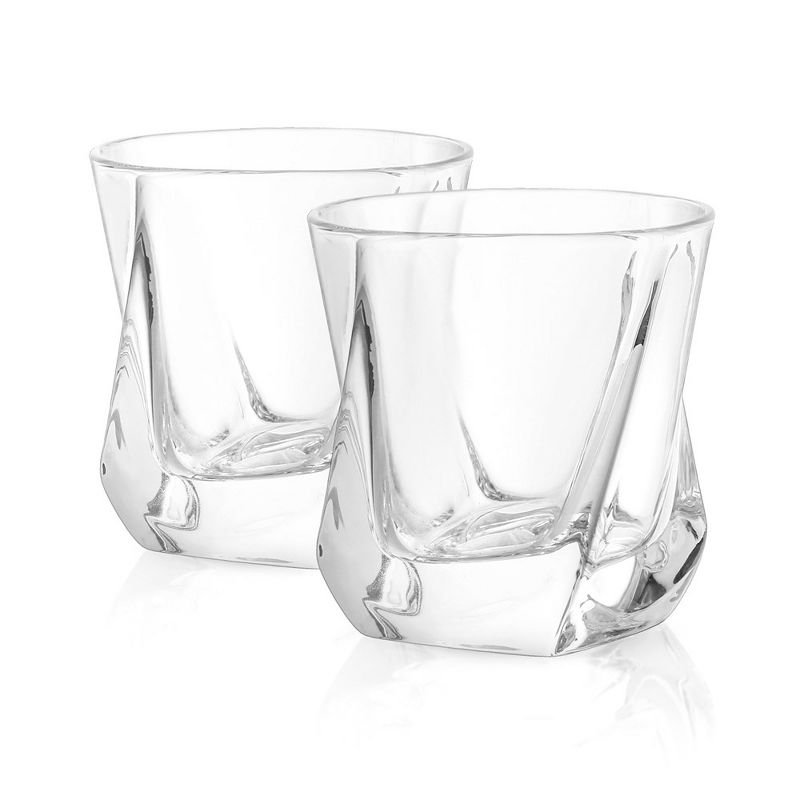 JoyJolt Aurora Crystal Whiskey Glasses - Set of 2 Old Fashioned Twisted Crystal Glass - 8.10 oz, 5 of 8
