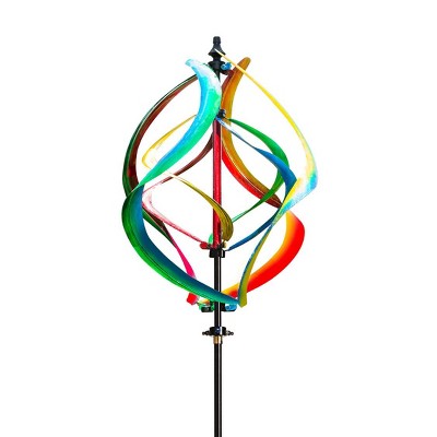 Evergreen 89"H Misting Wind Spinner, Multicolor Helix
