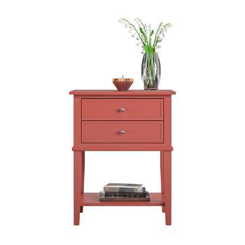 Ameriwood Home Franklin Nightstand Table with 2 Drawers and Lower Shelf