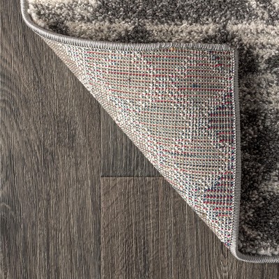 Amir 8' x 10' Cream and Gray Geometric Synthetic Area Rug