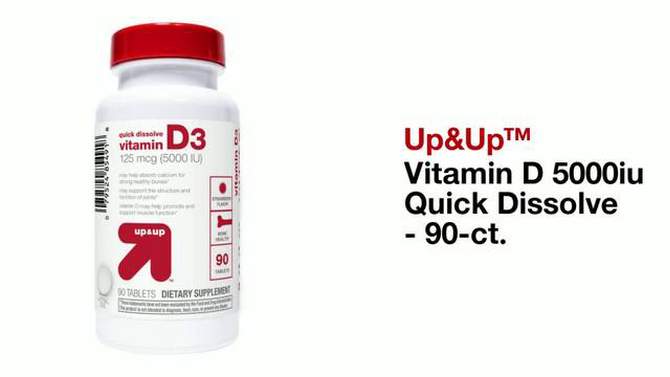 Vitamin D 5000iu Quick Dissolve - 90ct - up &#38; up&#8482;, 2 of 5, play video