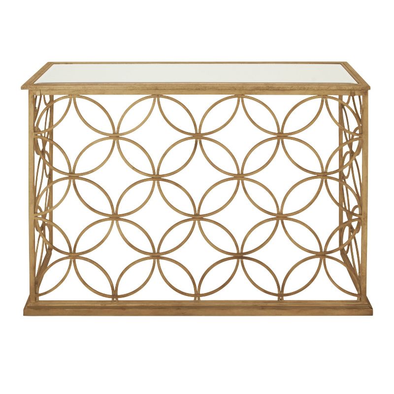 Rectangular Traditional Modern Metal Console Table Gold - Olivia &#38; May, 3 of 29