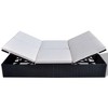 vidaXL Sun Lounger Black PE Rattan Double Removable Covers Sun Lounger - 3 of 4