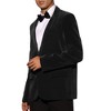 Lars Amadeus Men's Notch Lapel One Button Single Breasted Velvet Blazers - 4 of 4