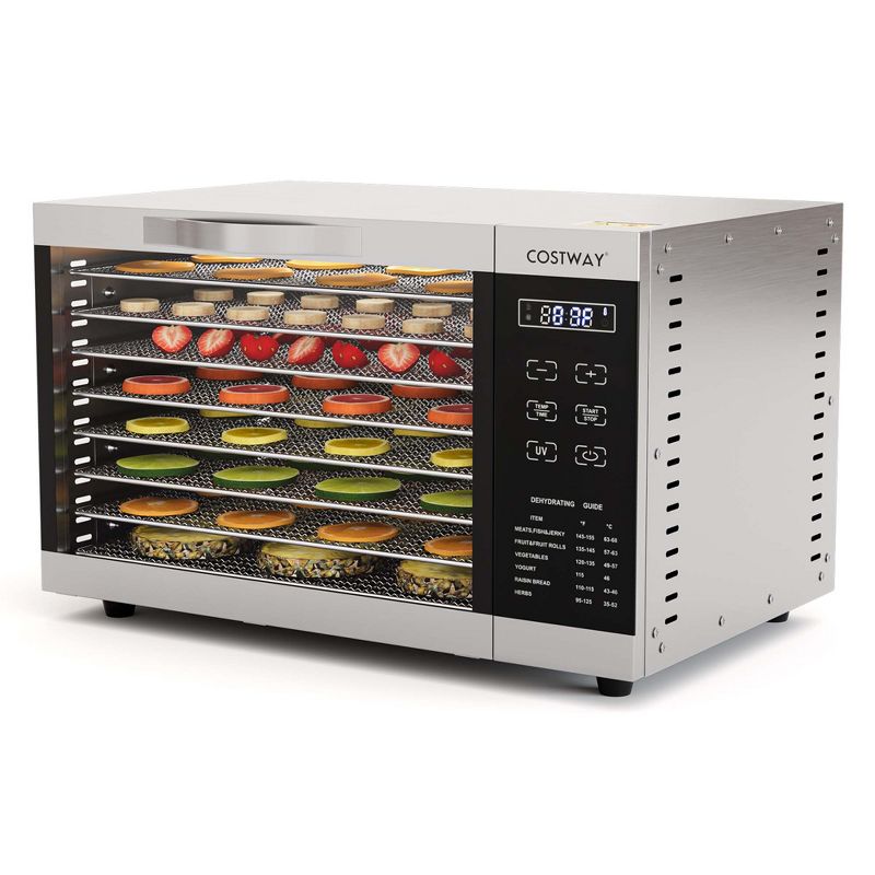 Costway Food Dehydrator Dryer Machine 85°F-160°F with 8 Detachable Mesh Trays & Timer, 1 of 10