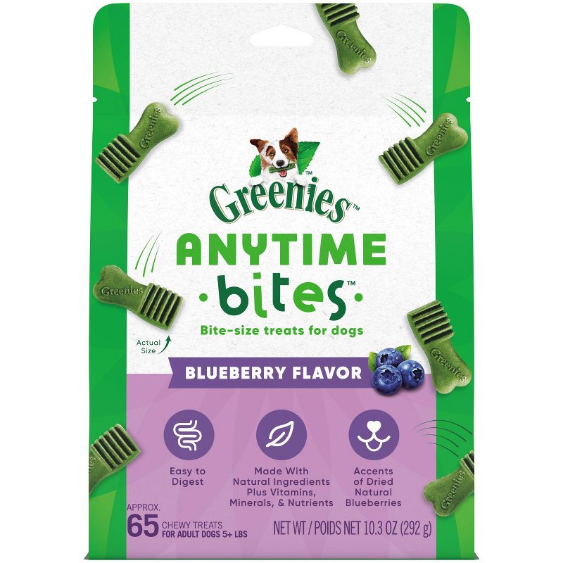 Greenies Anytime Bites Blueberry Flavor Adult Dental Dog Treats, 1 of 11