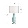 Possini Euro Design Jaime Modern Table Lamp 26" High Blue Gray Art Glass White Drum Shade for Bedroom Living Room Bedside Nightstand Office Kids House - 4 of 4