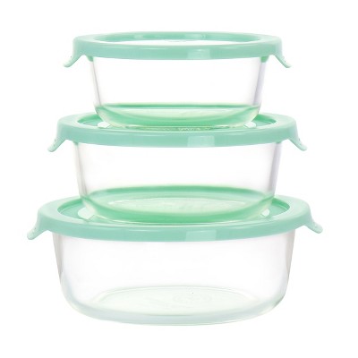 Gibson 6 Piece Assorted Glass Storage Container and Lid Set  in Mint