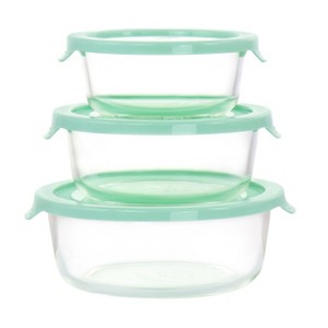 Gibson 6 Piece Assorted Glass Storage Container and Lid Set  in Mint - 1 of 4
