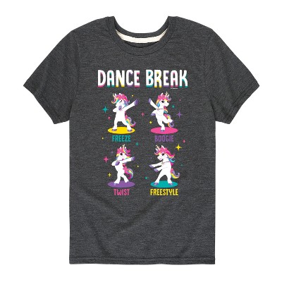 JoJo Siwa Dance Break Unicorns Short Sleeve Graphic T-Shirt - Heather Charcoal - 2T