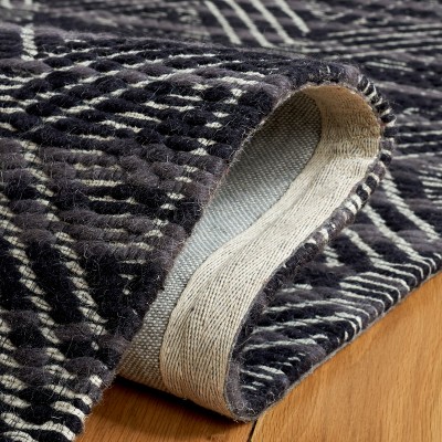 Marbella Black and Ivory Handwoven Wool Area Rug 3' x 5'