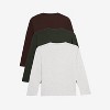 X RAY 3 Pack Kids And Boys 100% Cotton Long Sleeve Crewneck T-Shirts - 2 of 4