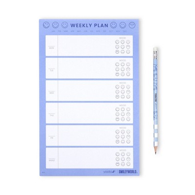 Yoobi SmileyWorld Undated Paper Set 7"x11" with Pencil Blue Smiley