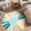Boho Rugs Washable Kids Rug Non Slip Nursery Rug Low Pile Floor Mat Soft & Non-Shedding Sunshine Carpet Colorful Rainbow Printed Indoor Rugs - 3 of 4