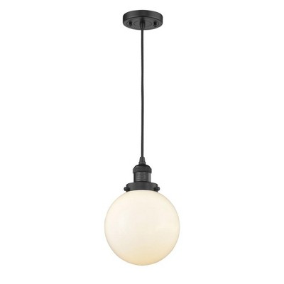 Beacon - 1 Light Cord Hung Mini Pendant In Industrial Style-11.5 Inches Tall and 8 Inches Wide