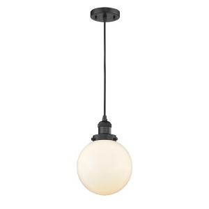Beacon - 1 Light Cord Hung Mini Pendant In Industrial Style-11.5 Inches Tall and 8 Inches Wide - 1 of 1