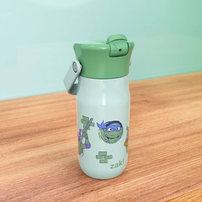 Zak Designs 14oz TMNT Stainless Steel Vacuum Harmony Straw Water Bottle