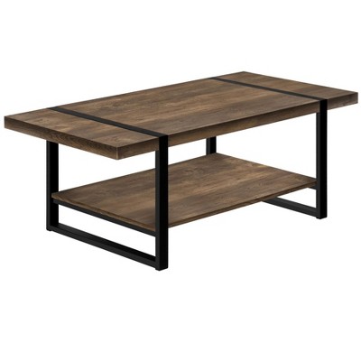 NicBex 47.25 Inch Rectangle Coffee Table with Storage Shelf and Metal Legs for Living Room,Dining Room,Bedroom