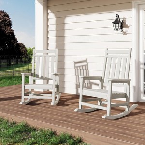 Coucheta Outdoor Rocking Chairs Set of 2 - Poly Lumber Rockers (380lb Capacity, All-Weather) - 1 of 4