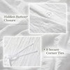 Ruffle Duvet Cover Set, Soft Washed Microfiber Vintage French Country Duvet Cover Set with Button Closure - 4 of 4
