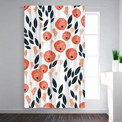 Americanflat Lollypop Flowers by Rebecca Prinn Blackout Rod Pocket Single Curtain Panel 50x84