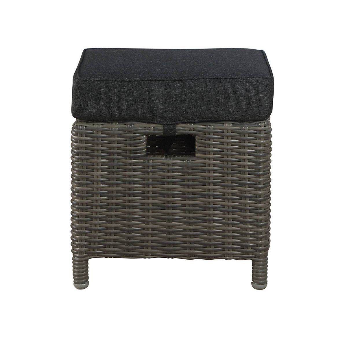 2pc Asti Wicker Outdoor Recliner & 15" Ottoman Patio Seating Set - Gray - Alaterre Furniture: All-Weather, No Assembly Required - thumbnail 8