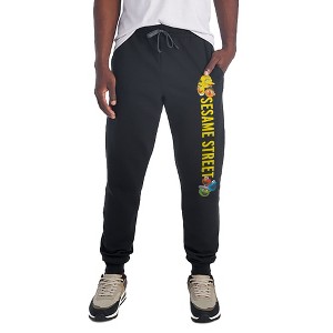 Sesame Street Crew And Sign Unisex Jogger Sweatpants with Pockets for Men and Women Black - 1 of 4