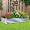 WELLFOR Rectangular Metal Outdoor Garden Bed Silver 35.43"x70.87" - 2 of 4