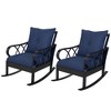 Outsunny Outdoor Wicker Rocking Chair with Padded Cushions, Aluminum Furniture Rattan Porch Rocker Chair w/ Armrest for Garden, Patio, and Backyard - 4 of 4