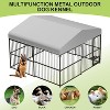 Large Outdoor Dog Kennel with Roof, Heavy Duty Outdoor Dog Crates with Stainless Steel Bowls, Dog Fence Yard for Large Dogs 118.11* 118.11* 70.87IN - 2 of 4