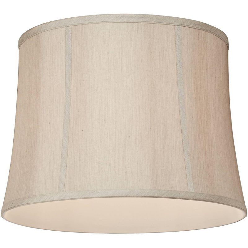 Springcrest Set of 2 Drum Lamp Shades Taupe Medium 14" Top x 16" Bottom x 12" High Spider with Replacement Harp and Finial Fitting, 4 of 8