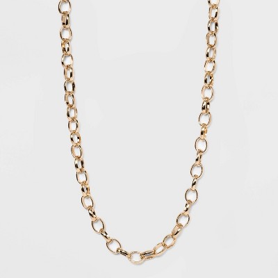 long gold chain link necklace